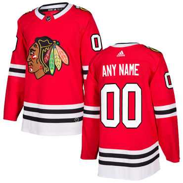 Men%27s Chicago Blackhawks Custom Red Home Adidas Stitched NHL Jersey